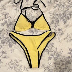SHEIN Yellow Bikini with Black Accents